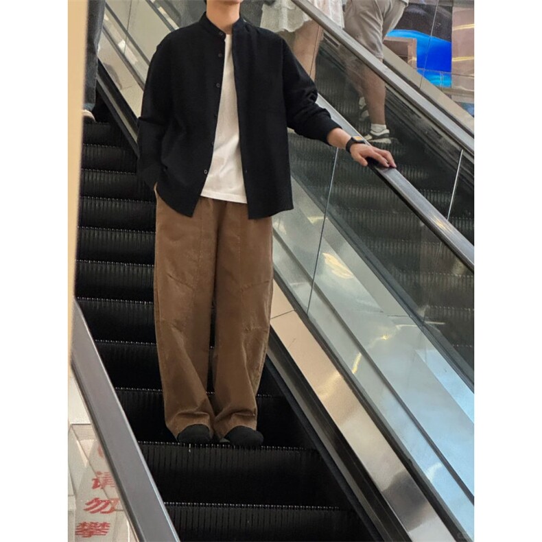 长袖立领仿麻休闲衬衫1302-GC67-P40控68成分100棉,男装衬衫,星座1302