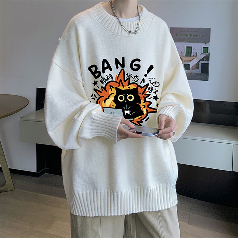 半高领毛衣男大码胖子针织衫毛线衣M18405-P45加绒款-P65,男装针织衫/毛衣,电商A040