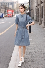 时尚牛仔连衣裙显瘦修身夏季必备单品，女装连衣裙，秋水欣儿