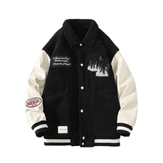 冬款青少年加绒加厚棉衣羊羔潮棒球服外套男士8100-P115控价158，男装棉衣，电商A441-1