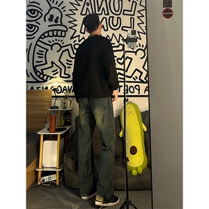 B221 美式ins高街暗黑小众个性宽松直筒牛仔裤 LK23140-P65 控88图片