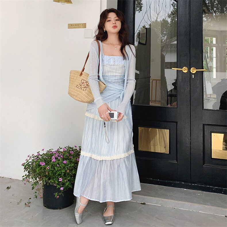2025年春夏甜美温柔风两件套连衣裙b1-220-1008-p185-k280,女装连衣裙,浙宝220