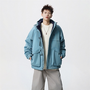 现货5W件冬季三防美式boxy解构连帽雪山冲锋衣棉衣男女棉服厚外套图片