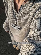 XZ809A/SYR59/特P24/控48/加绒特P34/控58小香风雪尼尔V领卫衣，男装卫衣，星座809A(原222-1)