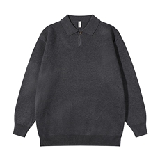 现货韩版轻奢时尚套头翻领针织衫宽松慵懒风休闲纯色男士毛衣，男装针织衫/毛衣，星座302B-2