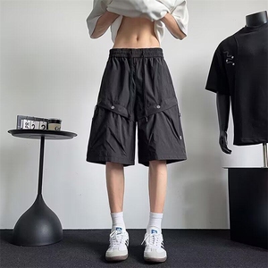 机能大口袋工装伞兵短裤男生宽松夏季阔腿休闲五分裤K6415-P34图片