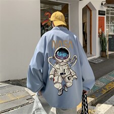 ！22秋季新款宽松大码港风宇航员夹克外套JK1608-P50控68，男装夹克，星座508（原C305）