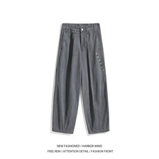 抖音品质秋季新款美式弯刀做旧设计宽松休闲裤B315-K892-p65控88，男装休闲裤，电商B315