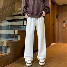 直筒休闲裤M~8XL大码肌理感美式运动阔腿裤裤子KZ1903/P50加绒60，男装卫衣，电商B238