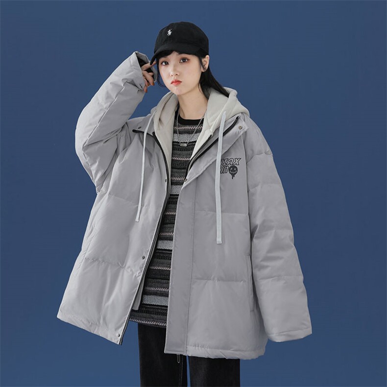 冬季假两件大码保暖带帽印花白鸭绒羽绒服Y5816-P190【特价】,男装羽绒服,电商A007