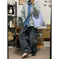 美式开衫纽扣V领卫衣潮牌春秋情侣宽松复古针织基础外套WB458-P39，男装卫衣，星座412-1