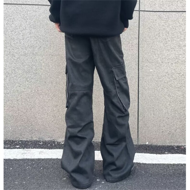 美式高街柳丁多口袋工装牛仔裤男潮牌小众设计裤潮NB105P65,男装牛仔裤,星座1116-2