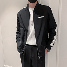 2025新款棒球服外套男春季立领条纹夹克上衣A313-1-901-P105，男装夹克，电商A313-1