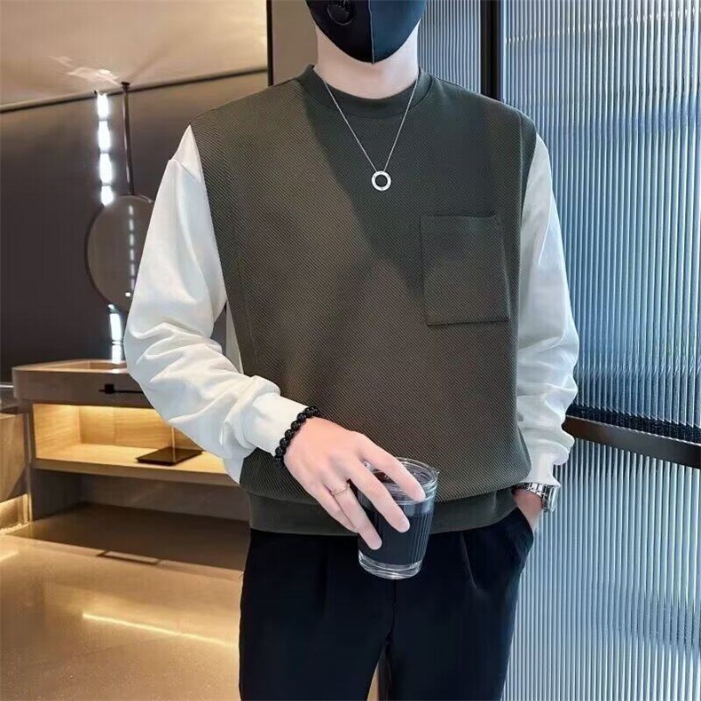 潮牌高级感时尚卫衣男外套宽松长袖冬季宽松型圆领常规青少年休闲,男装卫衣,星座218-1（原230）