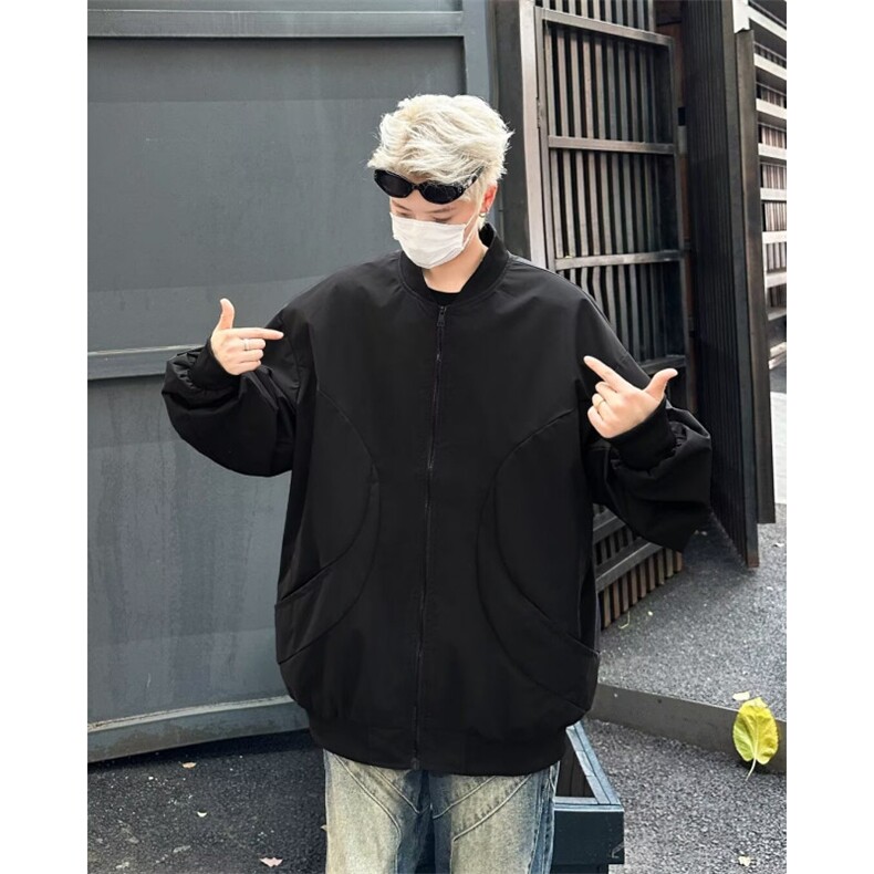 2024新款夹克男士春秋季时尚休闲宽松纯色情侣棒球服外套W9335,男装夹克,星座506