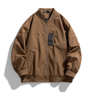 JK751 P68港风二开宽松棒球服夹克百搭落肩简约上衣外套图片