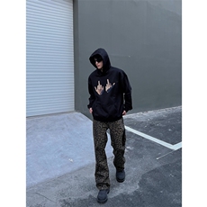 博主图拿图不拿货豹纹牛仔裤设计感小众KZA25-P55，男装牛仔裤，星座1007（原301D）