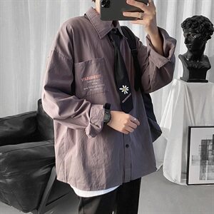 送领带910A-C1-P50控65港风秋装新款简约小清新学生潮流情侣衬衫图片