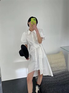 夏季新款衬衫不规则连衣裙图片