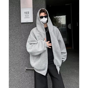 加绒加厚冬款男连帽卫衣保暖高领拼接外套WY131 P65图片