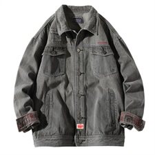 牛仔外套男复古秋款宽松潮流青年夹克上衣街头bfDF64TP85，男装夹克，电商A102