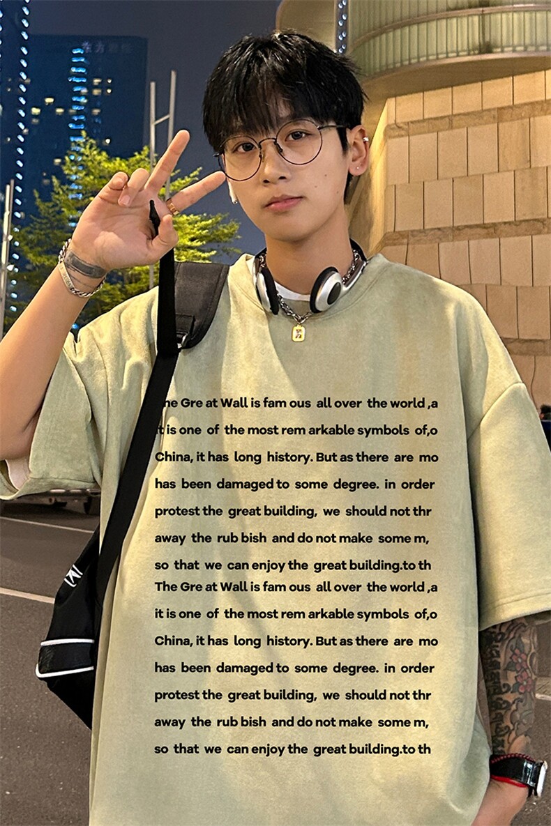 量大优供视频重磅麂皮绒短袖t恤男JT526-特p19,男装T恤,电商B371