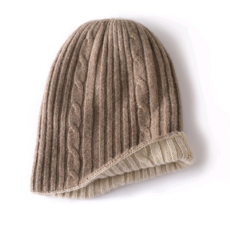 秋冬保暖双面扭花在帽柔软休闲，帽子，天宇悦翔羊绒