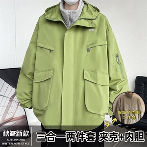 冬季三合一冲锋衣男式棉衣加厚棉服连帽棉袄潮流A266-SH80191-P90图片