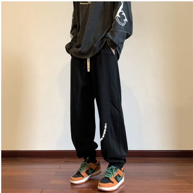 网络图现货潮牌重磅秋冬季拼接束脚加绒加厚保暖休闲裤JM25-P35,男装棉衣,星座715-7