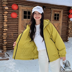新款现货主推夹棉冲锋衣9912-P175-K258，女装短外套，2C129