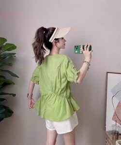 夏季新款小众设计感褶皱时尚小衫图片