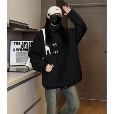 新中式国风棉服男款冬季加厚保暖工装棉衣立领盘扣宽松面包服外套，男装棉衣，电商基地A050