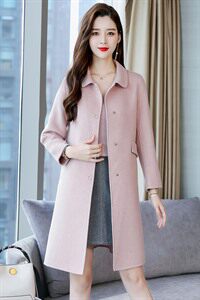 断码双面羊绒大衣A版时尚潮流中长款排扣100纯羊毛呢外套，女装毛呢外套，美吧服饰