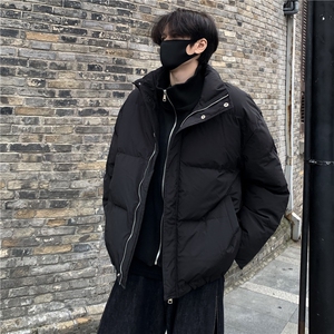 白色棉衣外套男秋冬加厚保暖假两件棉服痞帅美式高级感p98图片