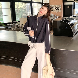 休闲蕾丝拼接黑色短外套女春秋2025新款小个子夹克上衣爆款高级感图片