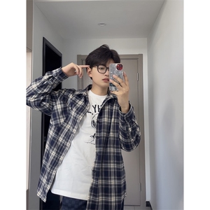 【有货】cleanfit藏青色格子衬衫男美式衬衣V3211LL-P38