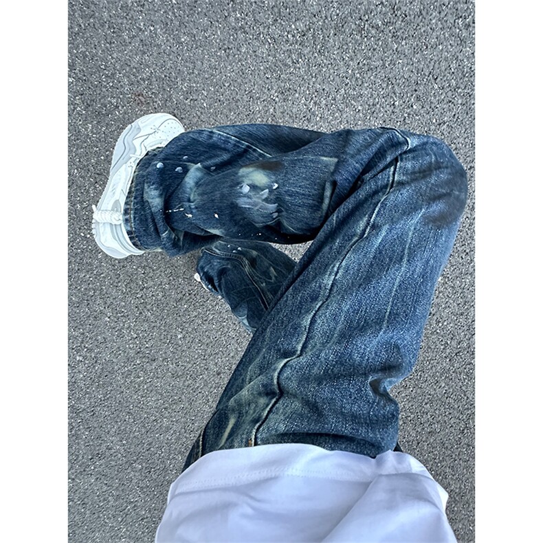 喷墨扎染牛仔裤男夏季薄款美式复古裤子-NZK56PP-特P48,男装牛仔裤,星座1007（原301D）