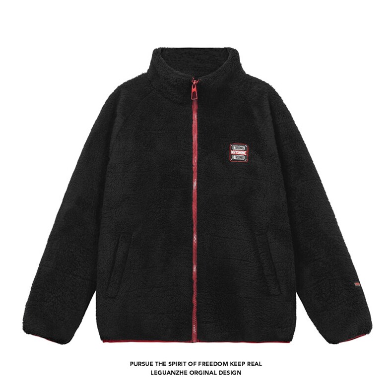 2024冬季新款港风白底大码羊羔毛保暖外套M-5XHM24872-P75,男装棉衣,电商A022