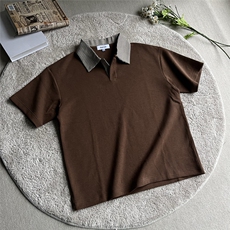 老钱风格子撞色POLO衫短袖T恤衫D328-C9936-P55，男装Polo衫，电商D328