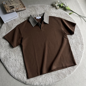 老钱风格子撞色POLO衫短袖T恤衫  D328-C9936-P55图片