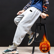 K12119-P40加绒P50束脚纯运动裤男士休闲裤大码宽松卫裤男，男装休闲裤，电商A040A