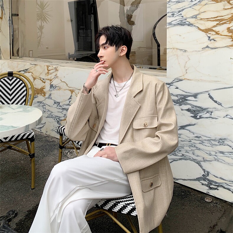 早春制小香风香槟金色亮丝西服男时尚复古风上衣A452，男装西服，电商A452