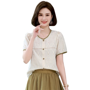 妈妈装夏款裙子2025新款夏装中年女洋气小衫贵夫人连衣裙图片