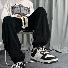 美式束脚休闲运动休闲裤男潮流宽松潮牌秋冬裤子BK492-P35加绒45，男装卫衣，星座1008-1