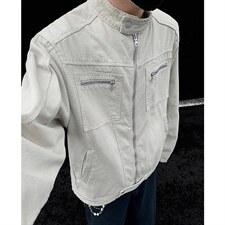 26春装高品质老钱风立领夹克外套男女美式潮牌拉链工装风宽松上衣，男装夹克，电商A486