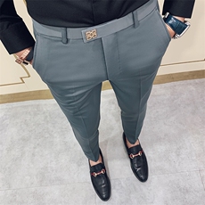 春季西裤男修身直筒高级感商务休闲裤男士裤长裤6180九分618—P55，男装西裤，电商B368
