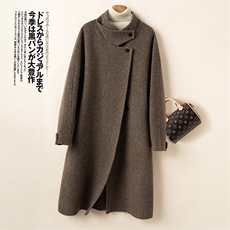 2025百搭时尚简约翻领长款大衣，女装双面呢大衣，优远毛呢大衣