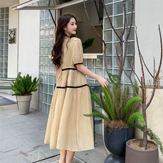 大货已出减龄拼接宽松浪漫连衣裙，女装连衣裙，MQ