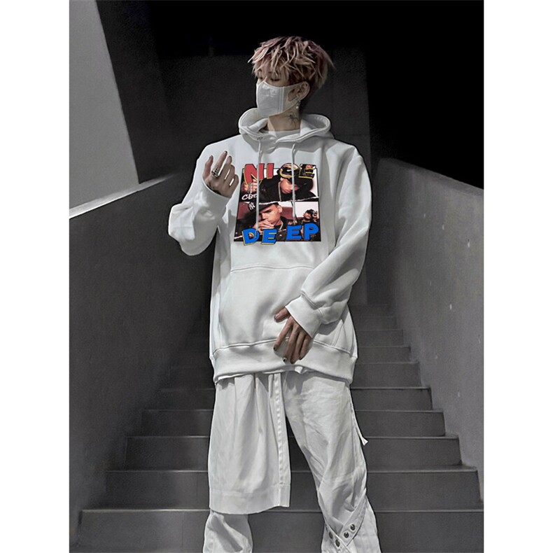 说唱歌手印花LOGO男女情侣潮牌连帽卫衣,男装卫衣,星座310A-4