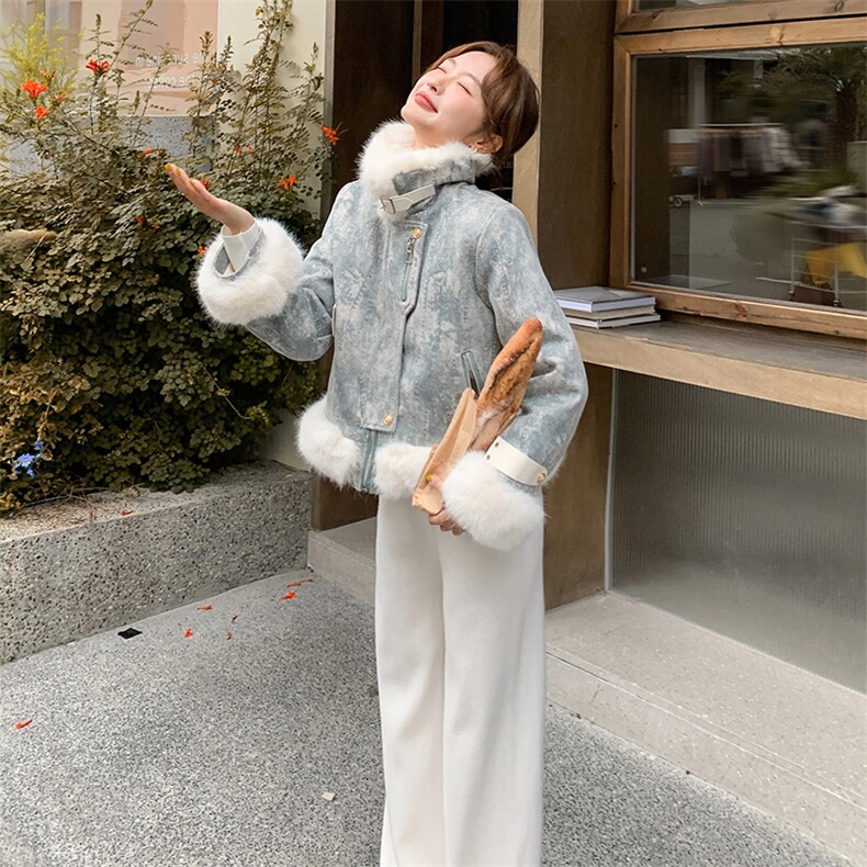 冬季新款韩版宽松显瘦毛领短外套女装时尚百搭保暖棉服图片